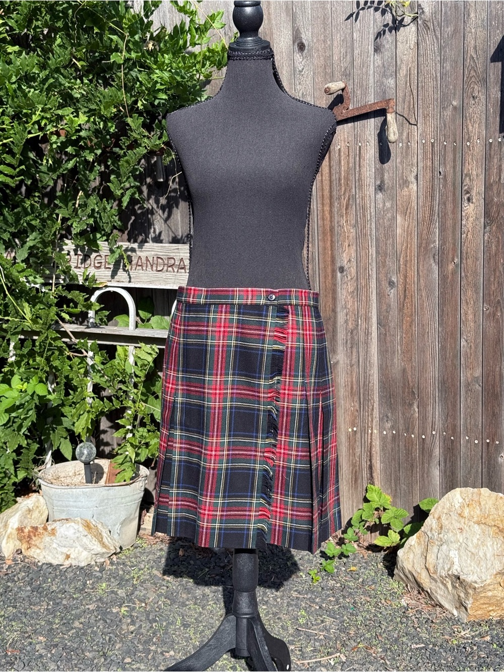 Rafaella Red and Black Plaid A-Line Skirt